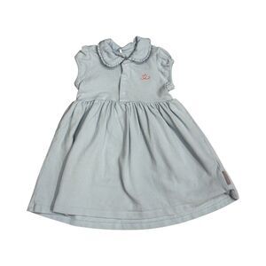 Polarn O. Pyret Organic Cotton Baby Dress With Collar Embroidered Logo 9-12 MO